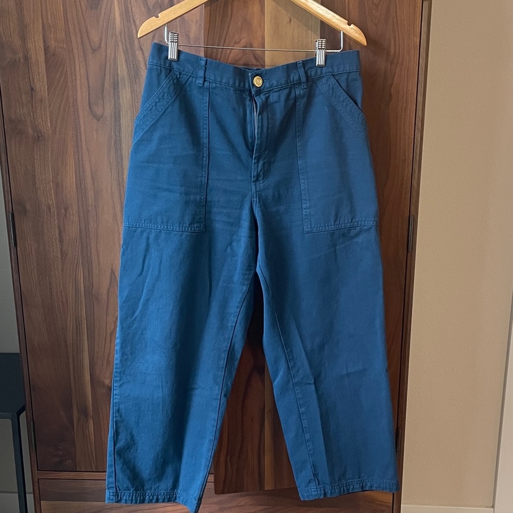 Women’s Big Bud Press Blue Work Pant Large Petite 100% cotton